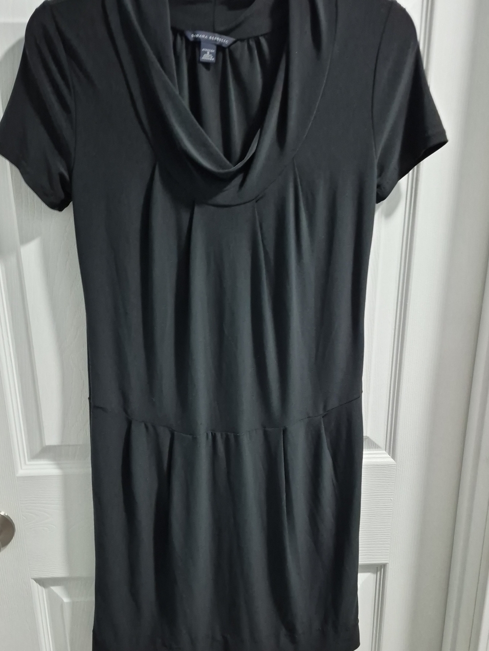 Banana Republic Black Cowl-Neck Midi Dress